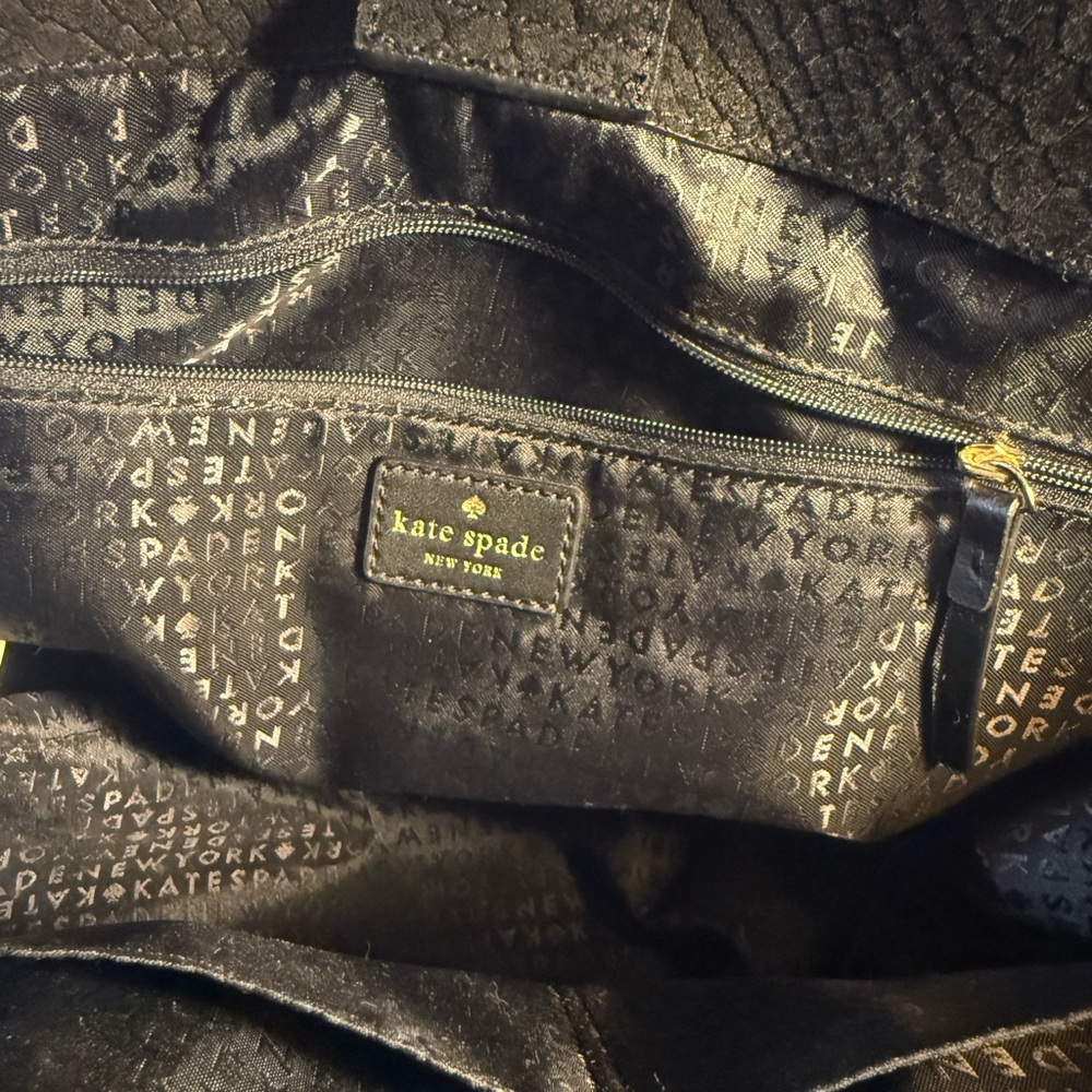 Kate Spade Merriweather Snake Embossed Suede Satchel - Picture 11 of 13
